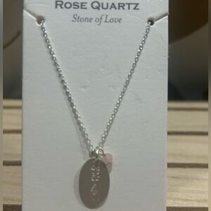 Silver Necklace with Rose Quartz Accent
